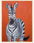 Zebra painting on an orange background