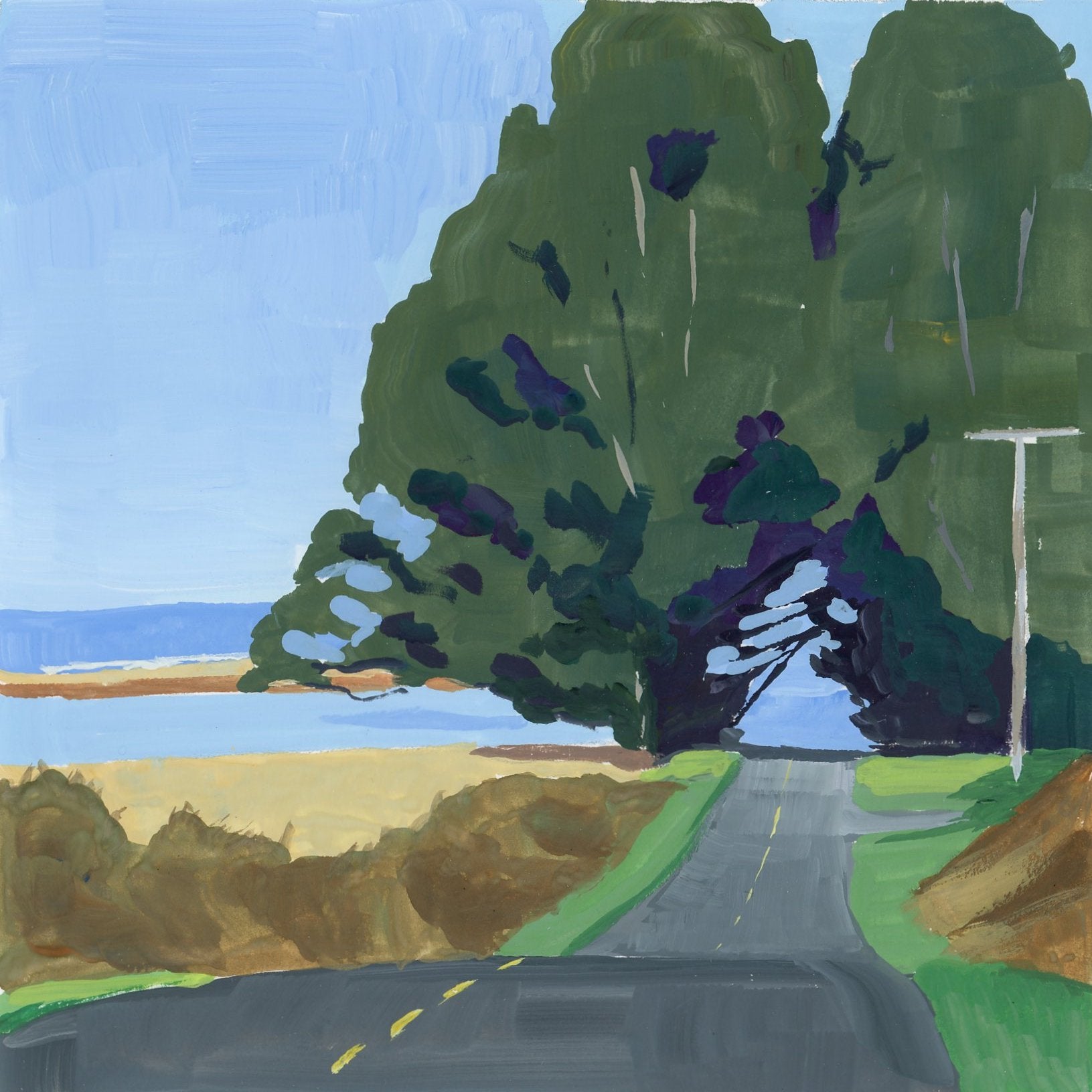 END OF ROAD GOUACHE | 5.5 X 5.5