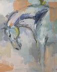 Abstract painting of a horse with colorful brush strokes