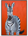 Zebra painting on an orange background