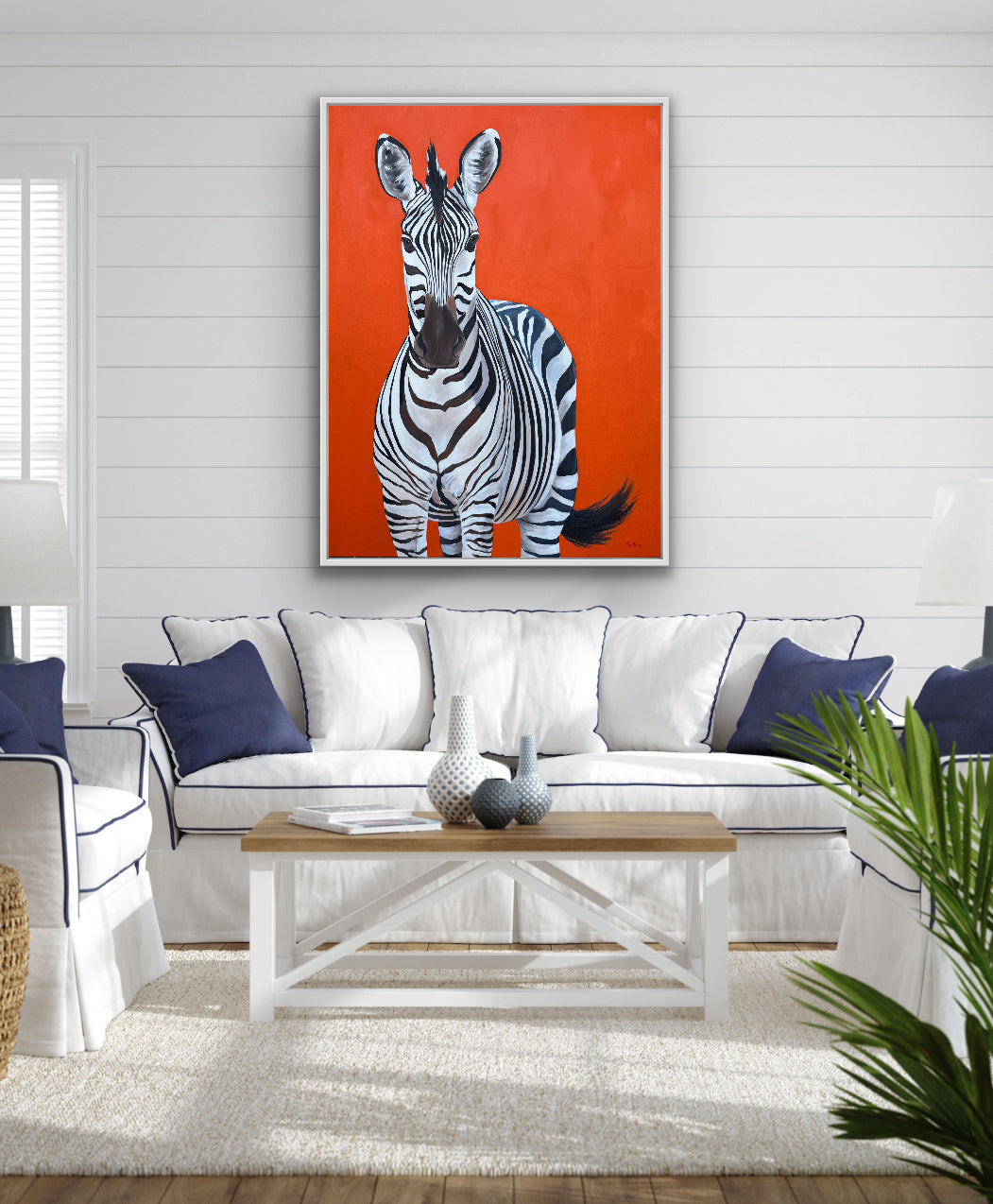 Orange Swish | Zebra Artwork Print by Weatherly Stroh