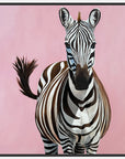 Zebra illustration on a pink background