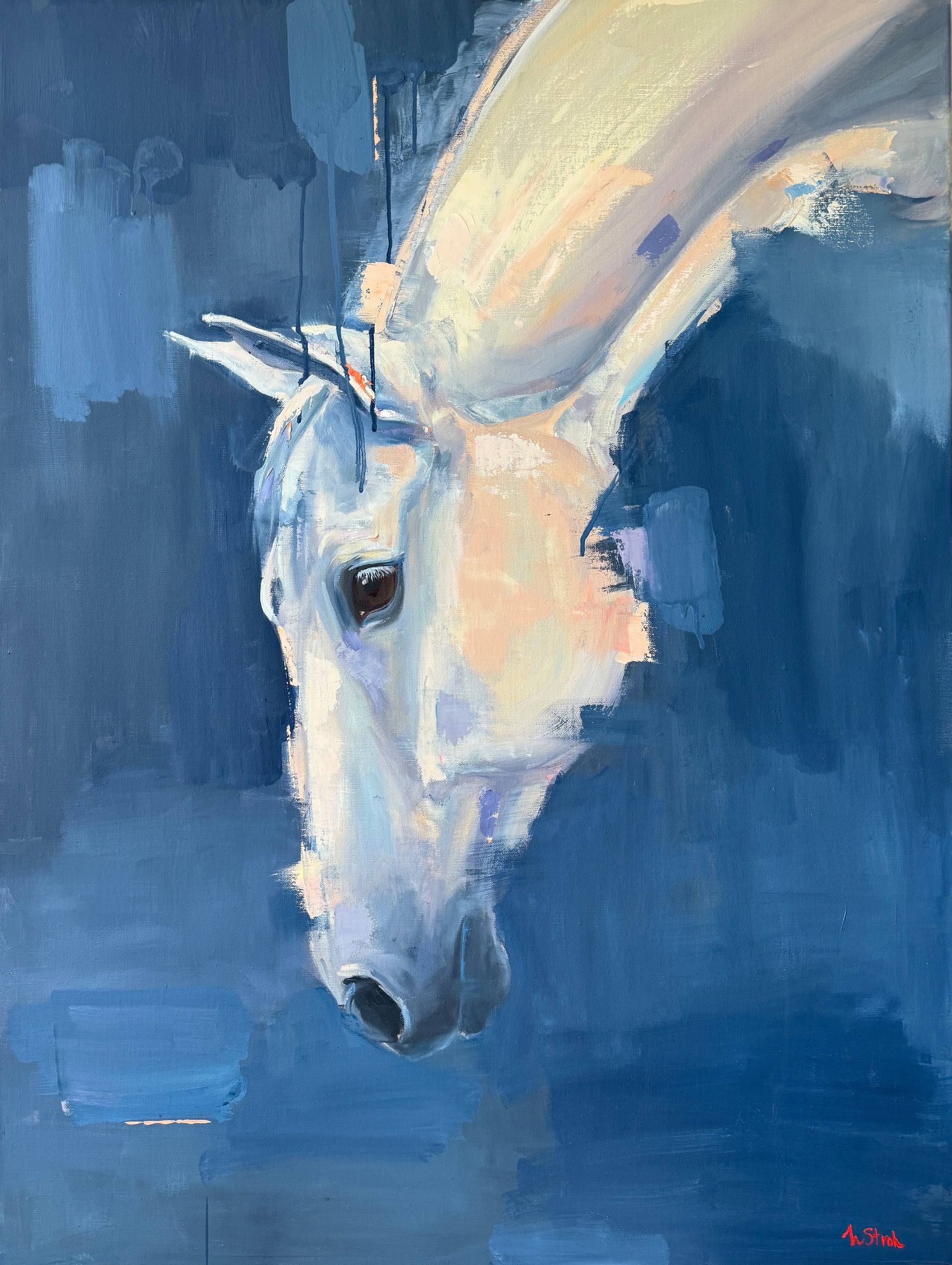 BLUE REACHING | 40" X 30"