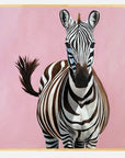 Zebra illustration on a pink background