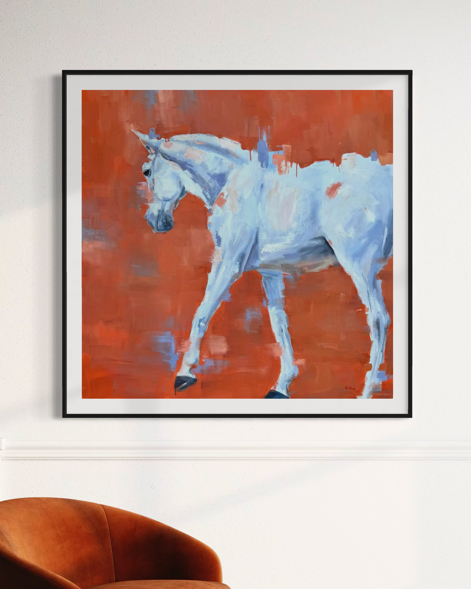 GREY WITH ORANGE | PRINT