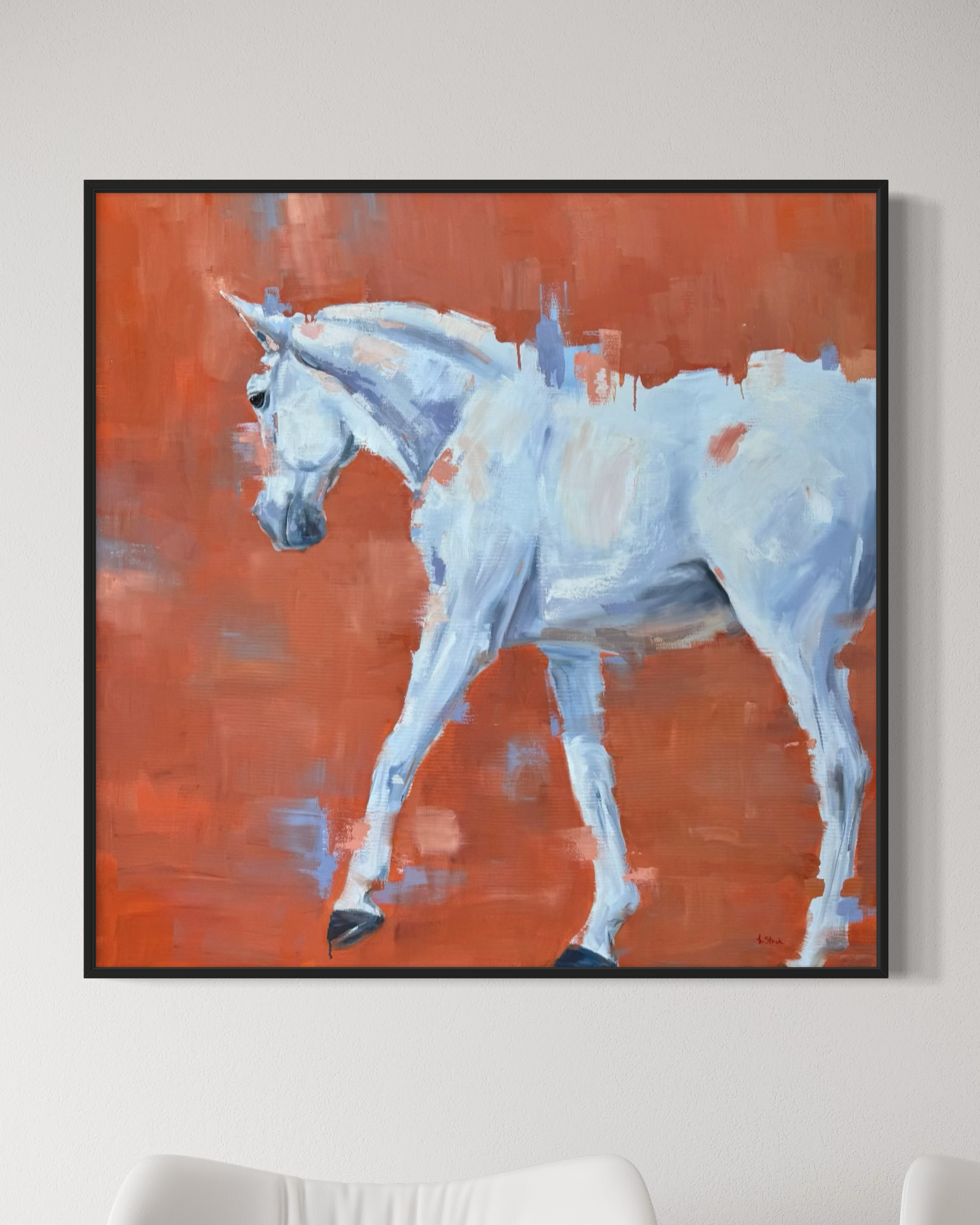 GREY WITH ORANGE | PRINT
