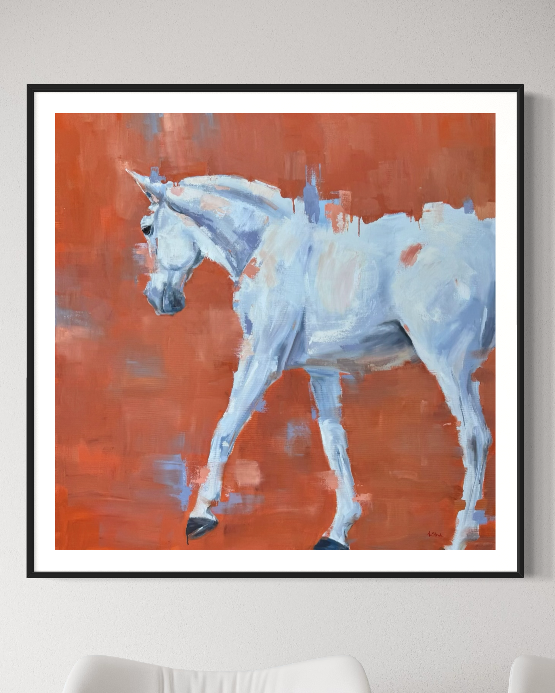 GREY WITH ORANGE | PRINT