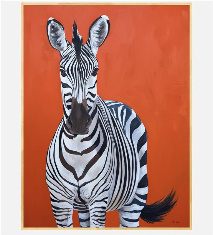 Orange Swish | Zebra Artwork Print by Weatherly Stroh