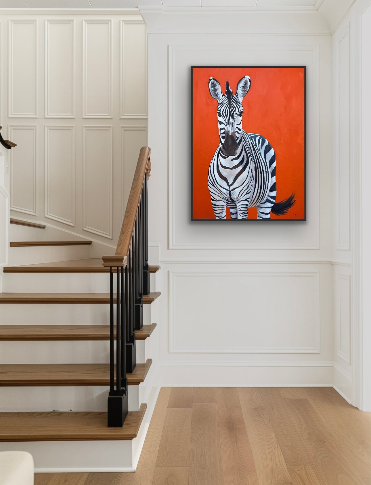 Orange Swish | Zebra Artwork Print by Weatherly Stroh