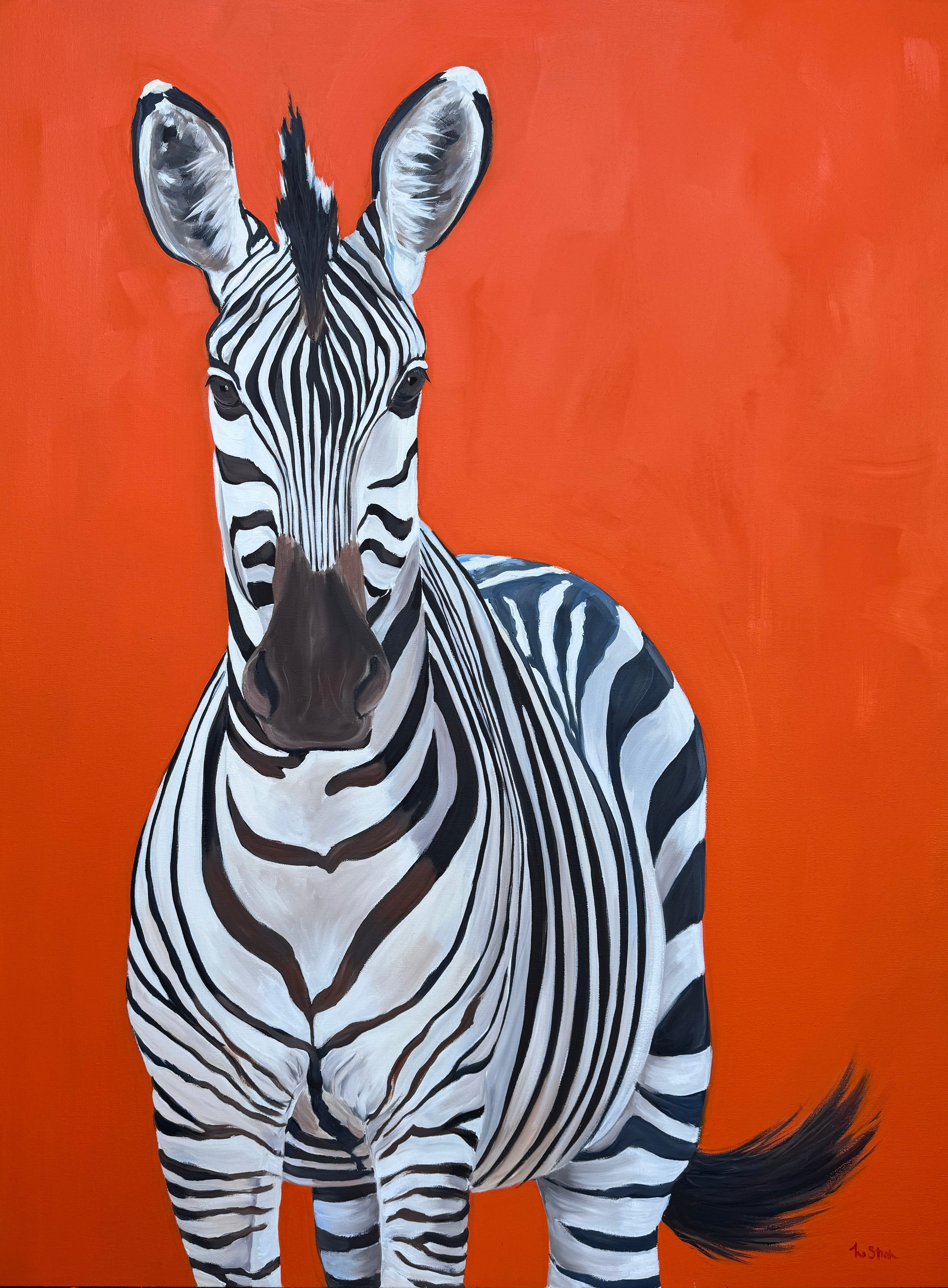 Orange Swish | Zebra Artwork Print by Weatherly Stroh