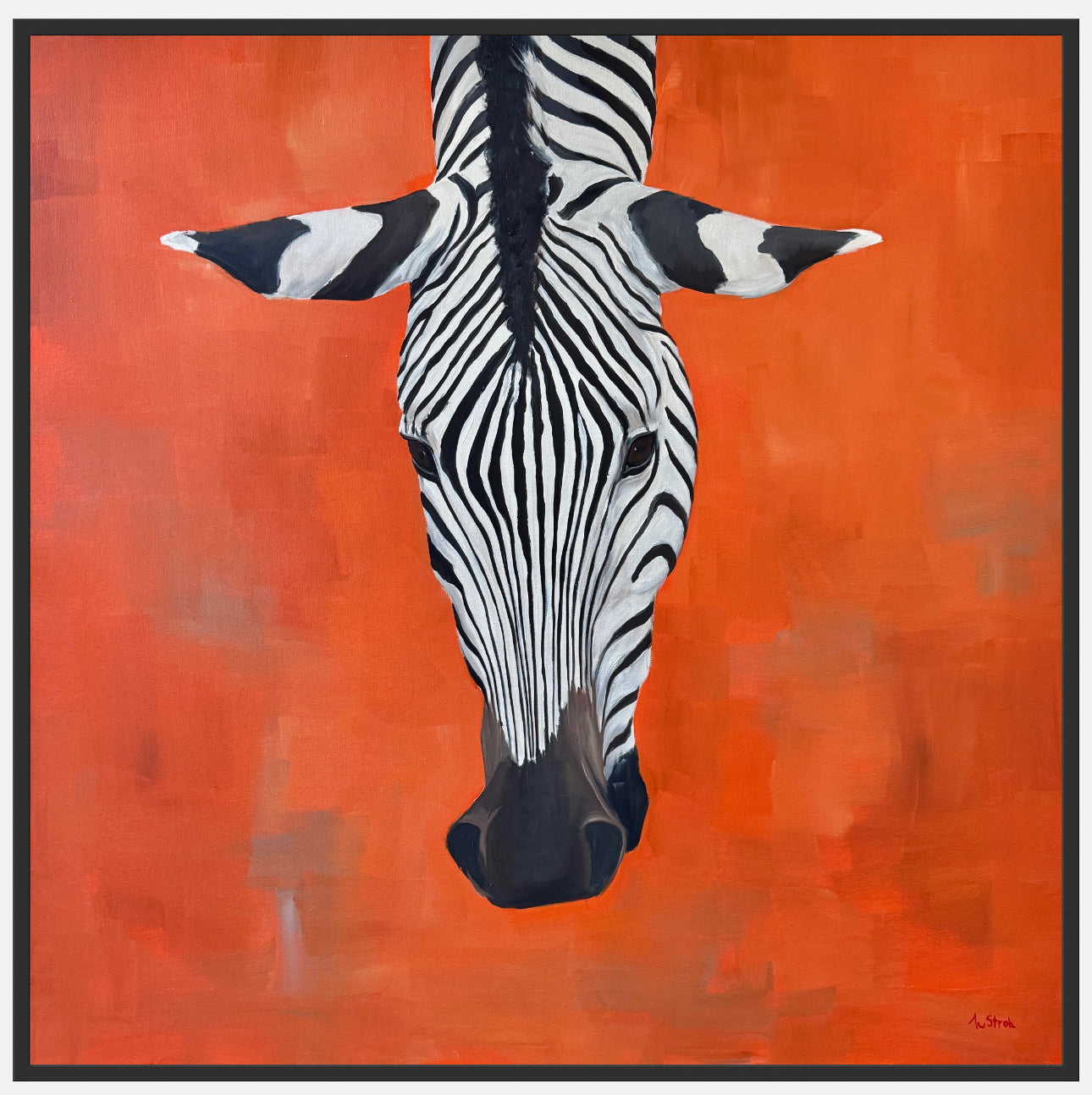 Orange Reaching | Zebra Artwork Print by Weatherly Stroh