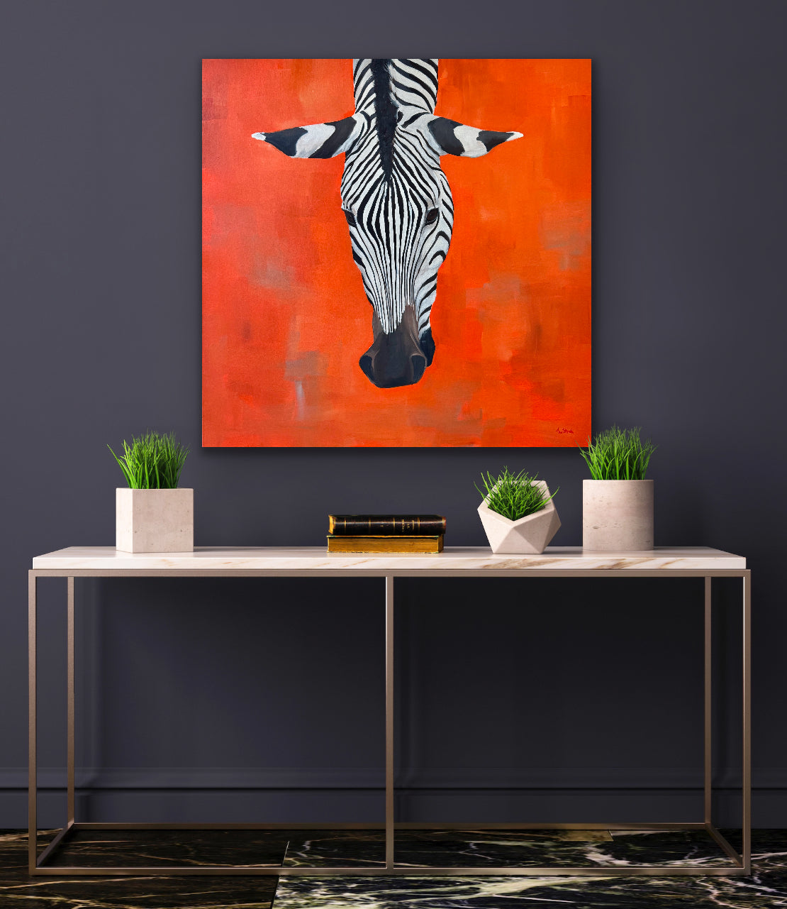 Orange Reaching | Zebra Artwork Print by Weatherly Stroh