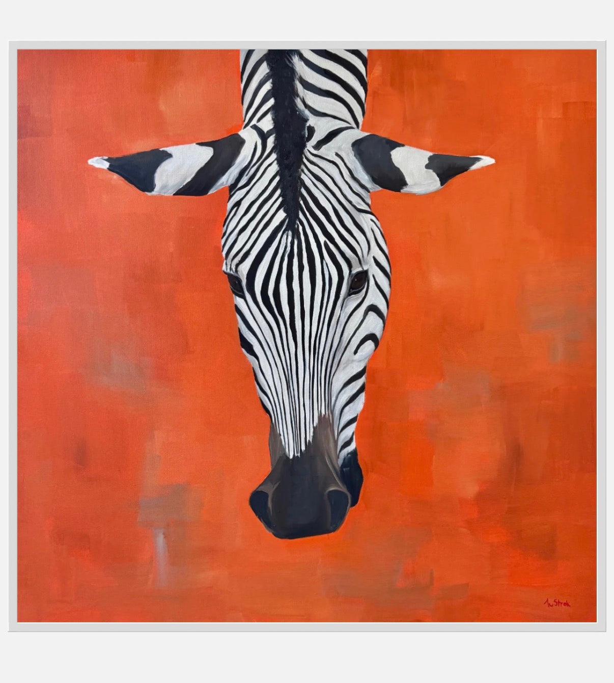 Orange Reaching | Zebra Artwork Print by Weatherly Stroh